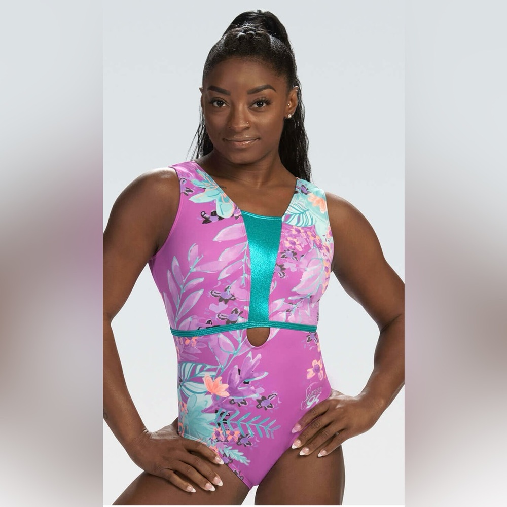 NWT Positively Radiant GK Tank gymnastics tumbling dance Simone Biles Leotard AL